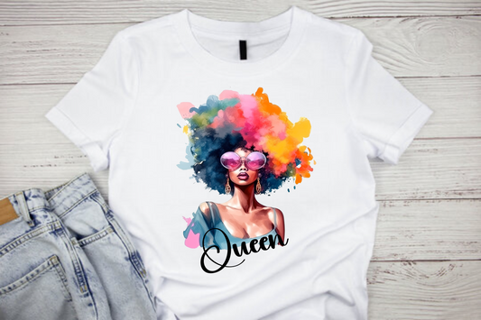 Multi-Color Afro Queen T-shirt